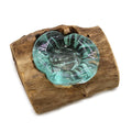 Molten Glass Candle Single Holder on a Drift Wood Base