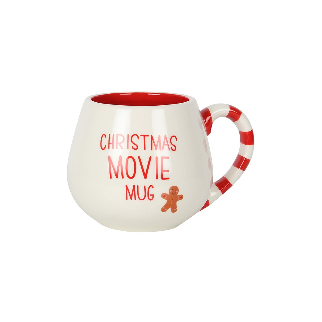 Christmas Gingerbread Man Mug - Candy Cane Ceramic Mug