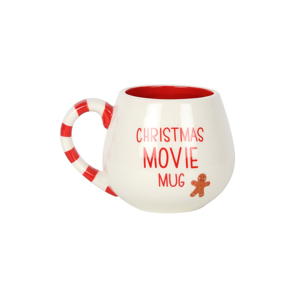 Christmas Gingerbread Man Mug - Candy Cane Ceramic Mug