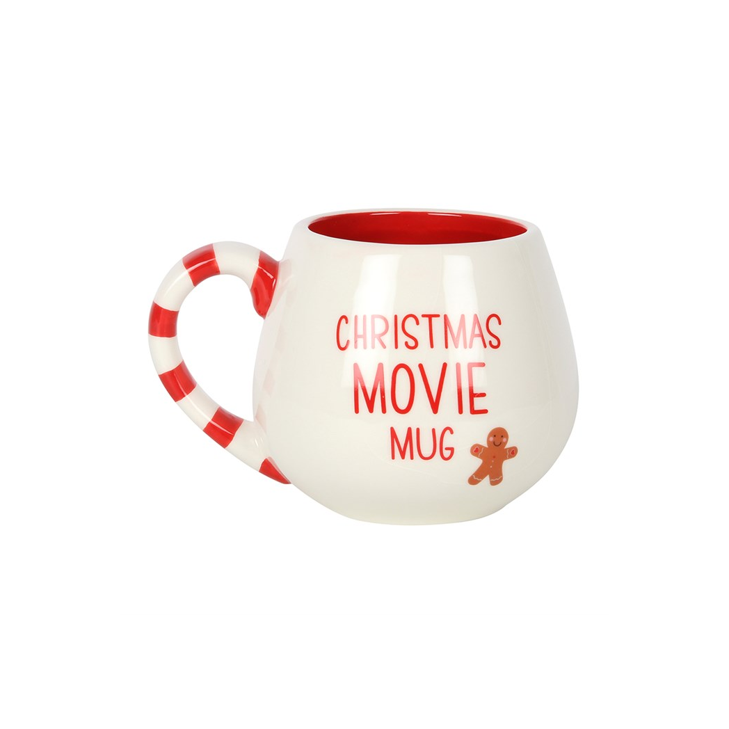 Christmas Gingerbread Man Mug - Candy Cane Ceramic Mug