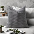 Textured Patterned Cushion Cover | Grey Soft Bobble Pillow 45x45cm