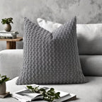 Textured Patterned Cushion Cover | Grey Soft Bobble Pillow 45x45cm