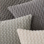 Textured Patterned Cushion Cover | Light Grey Soft Pillow 45x45cm