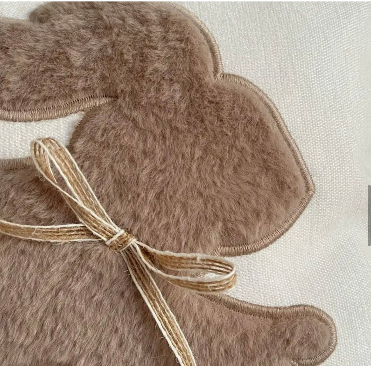 Easter Bunny Cream Appliquéd Detailing Cushion Covers