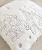 Winter Village Snowflake Fluffy Christmas Cushion Covers - Set of 2