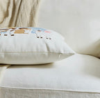 Happy Easter Farm Animal Cushion Cover - Beige Nursery Decorative Pillow 45x45cm