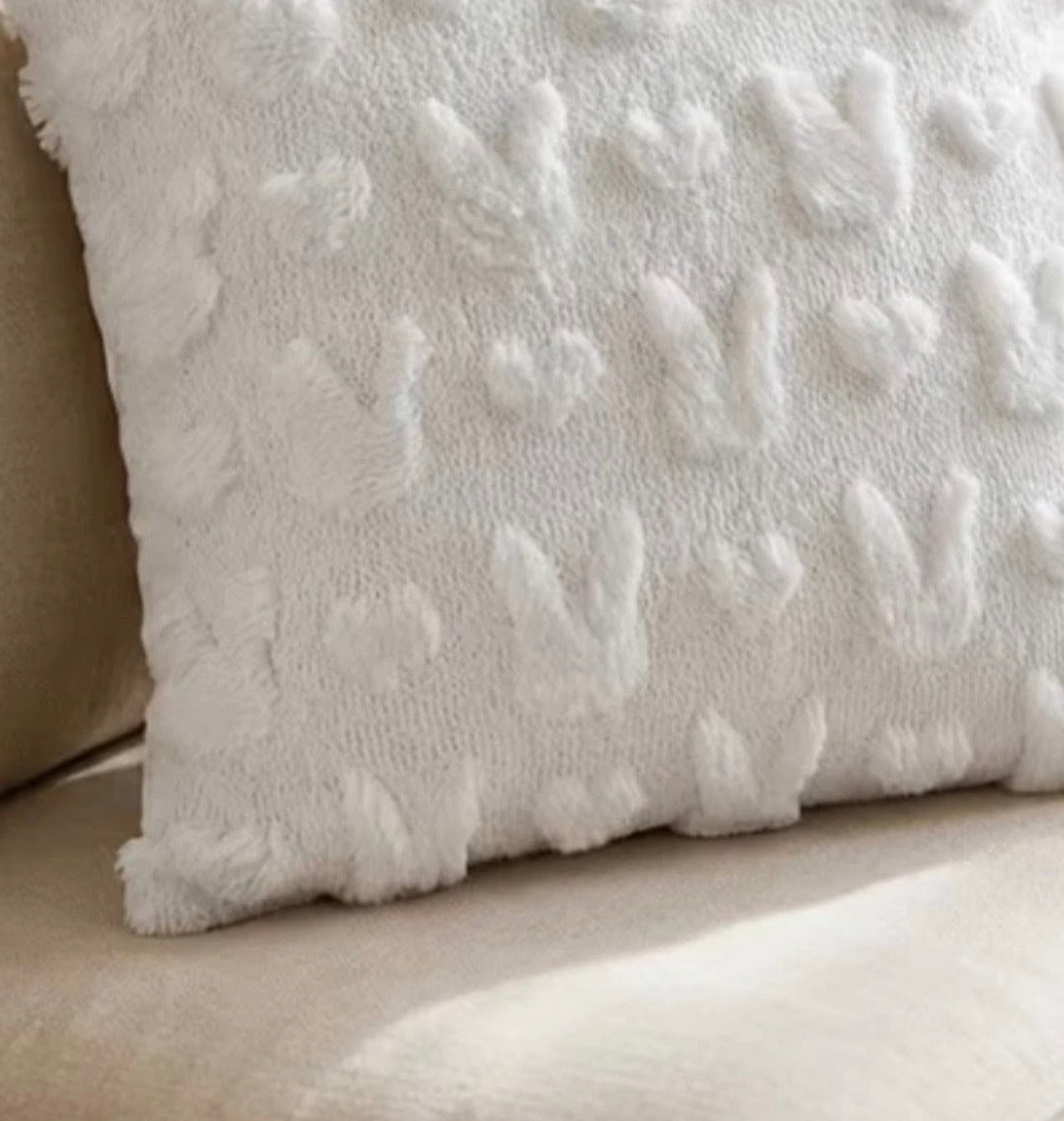 Easter Cushion Covers - White Bunny Ears Tufted Textured Cushion Cover 45x45cm