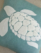 Sea Turtle Cushion Cover | Sea Green Coastal Ocean Animal Throw Pillow 45 x 45cm