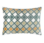 Geometric Patterned Cushion Cover – Green Velvet Diamond Design 35x50cm