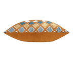 Geometric Patterned Cushion Cover – Brown Velvet Diamond Design 35x50cm