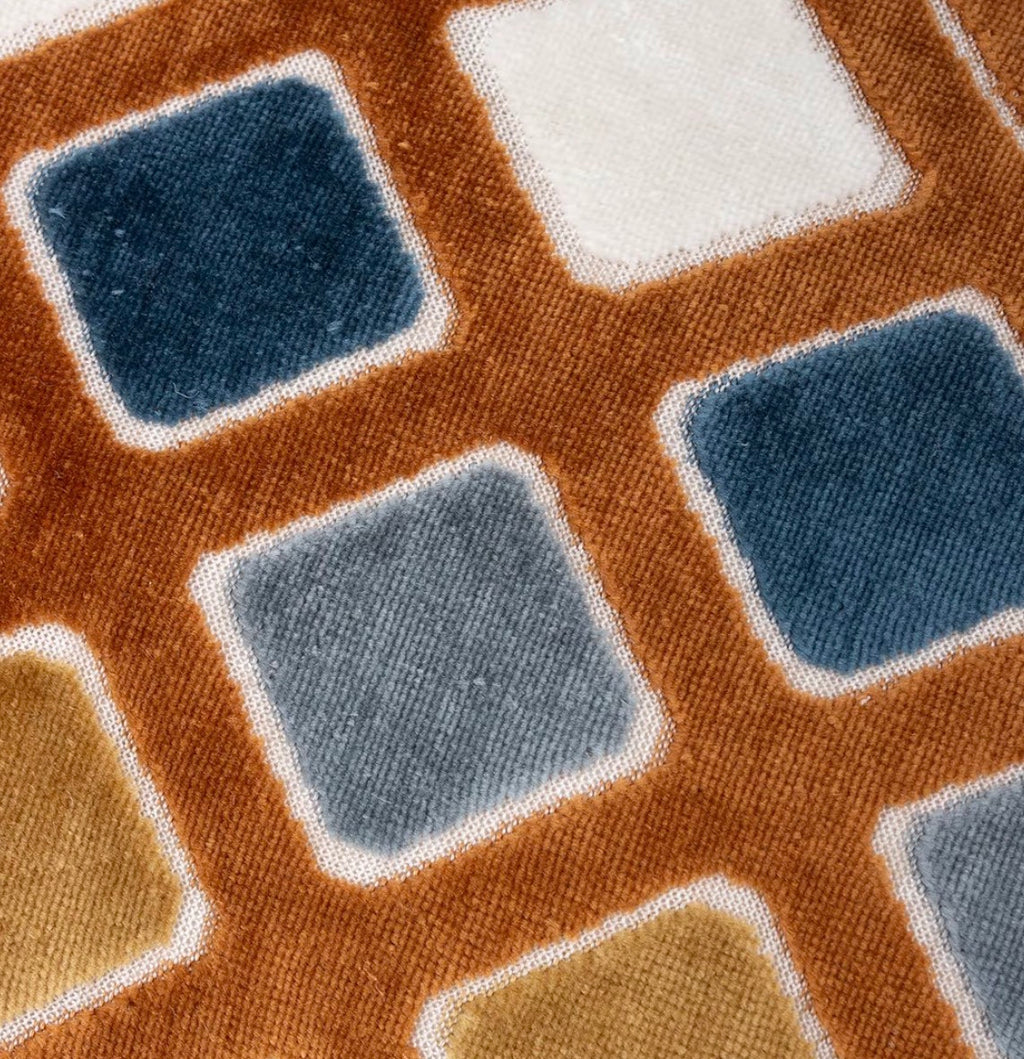 Geometric Patterned Cushion Cover – Brown Velvet Diamond Design 35x50cm