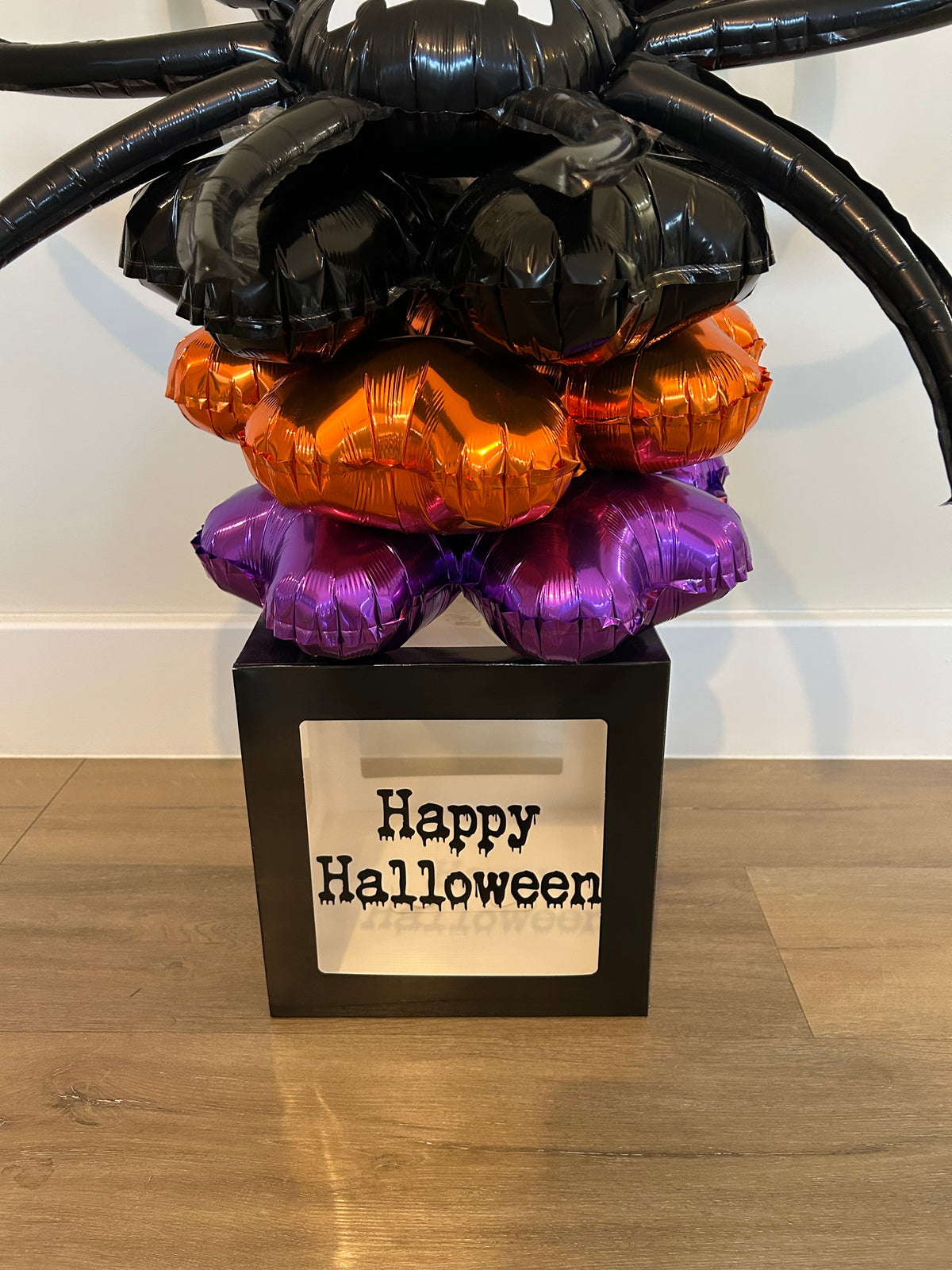Large Personalised Happy Halloween Spider Stack Trick Treat Box