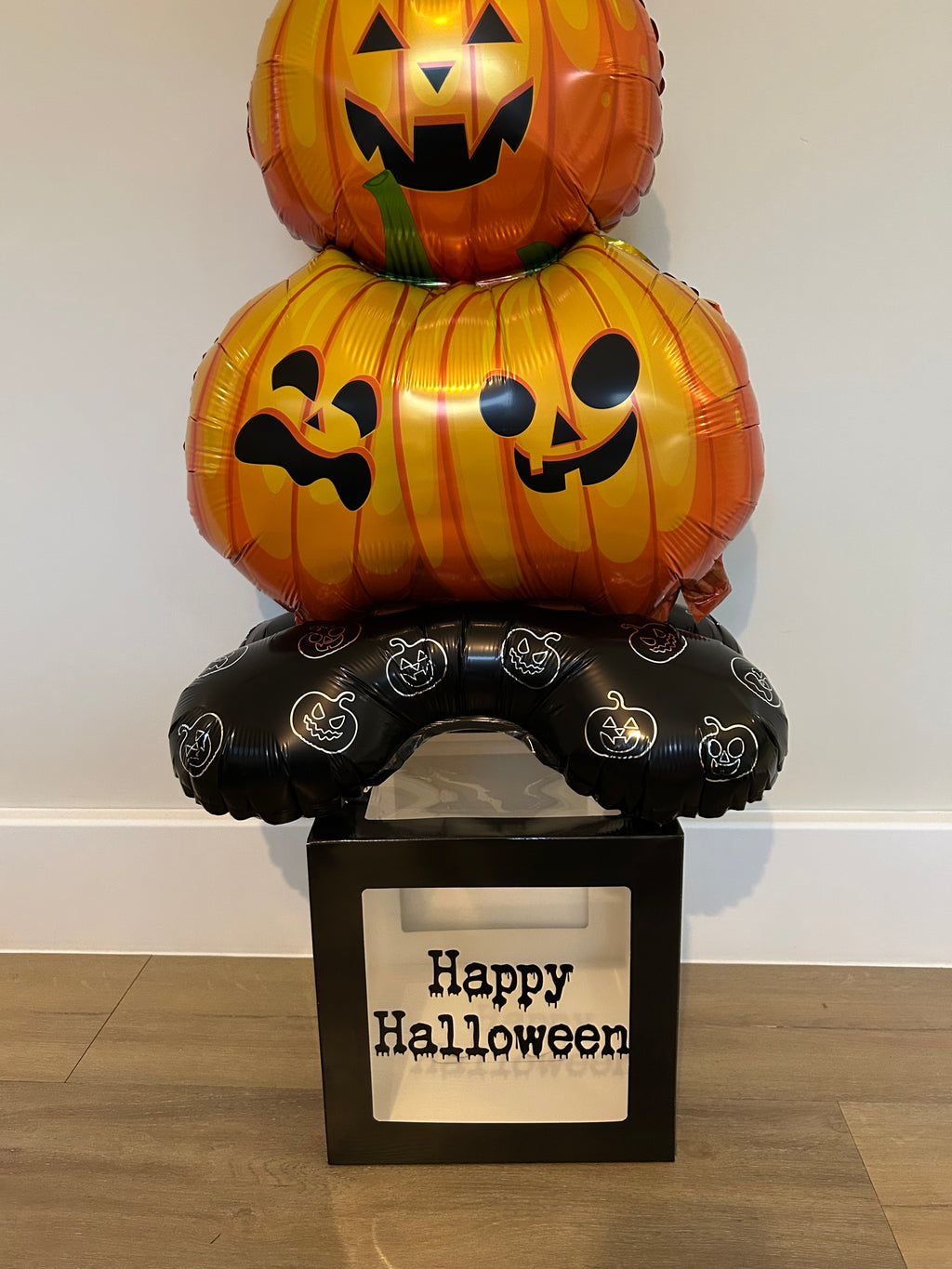 Large Personalised Happy Halloween Pumpkin Stack Trick Treat Box