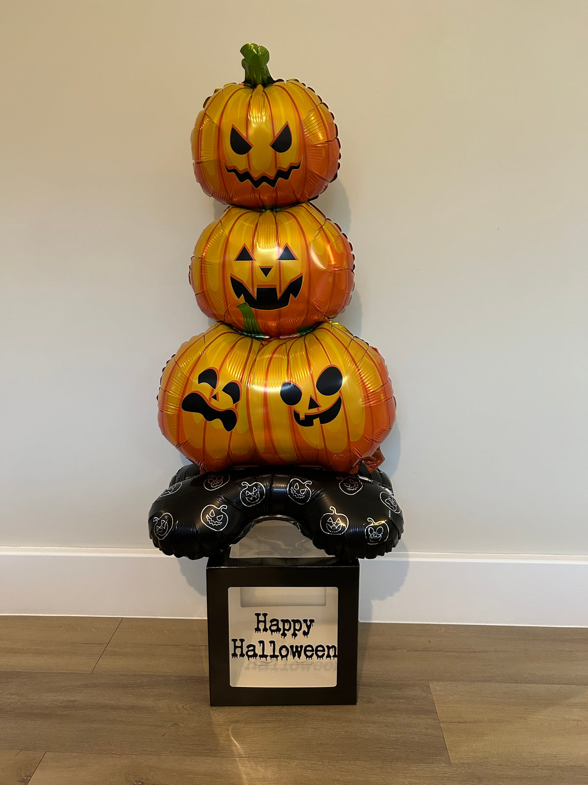Large Personalised Happy Halloween Pumpkin Stack Trick Treat Box