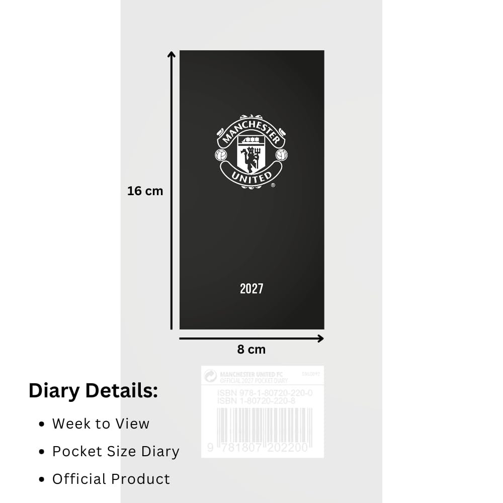 Manchester United FC Slim Week to View Diary 2027