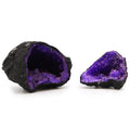Purple Calcite Crystal Geode - Black Purple Decorative Display