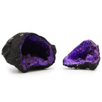Purple Calcite Crystal Geode - Black Purple Decorative Display