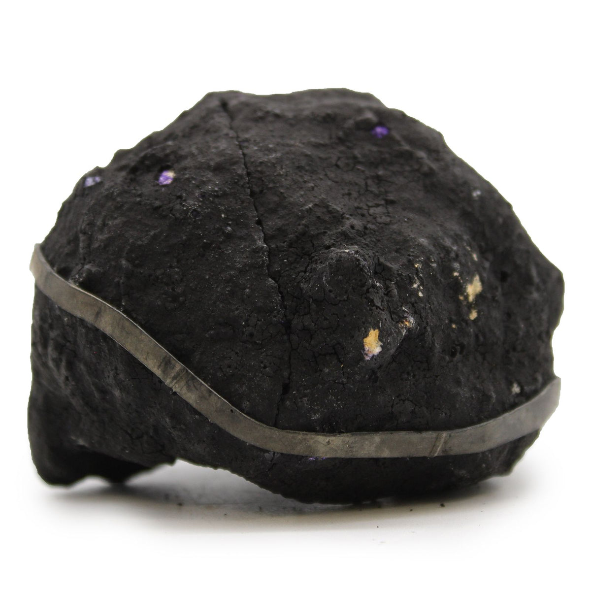 Purple Calcite Crystal Geode - Black Purple Decorative Display