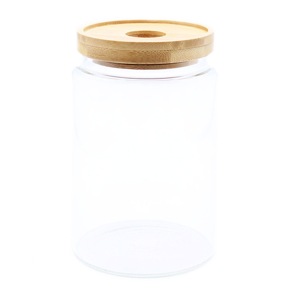 Bamboo Glass Storage Jar with Lid - 850ml | 15cm