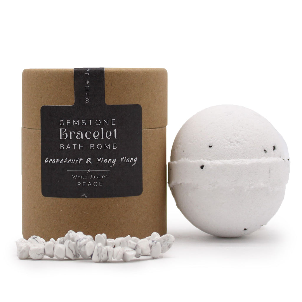White Jasper Gem Bracelet Bath Bomb Gift Set - 70g