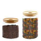 Bamboo Glass Storage Jar with Lid - 850ml | 15cm