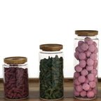 Bamboo Glass Storage Jar with Lid - 850ml | 15cm