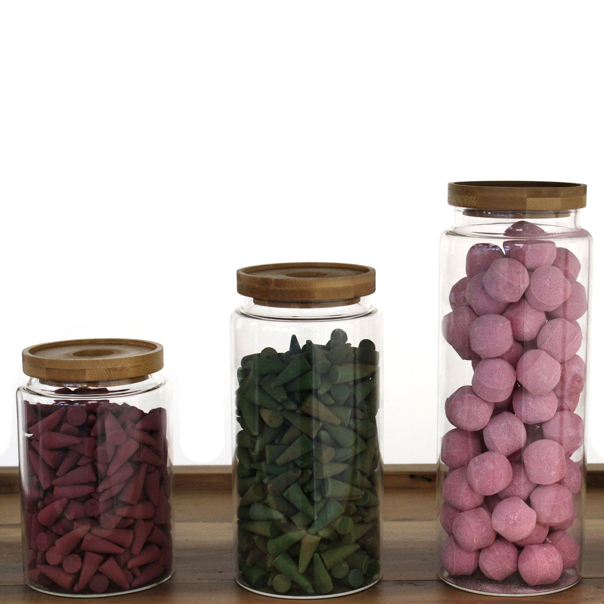 Bamboo Glass Storage Jar with Lid - 850ml | 15cm
