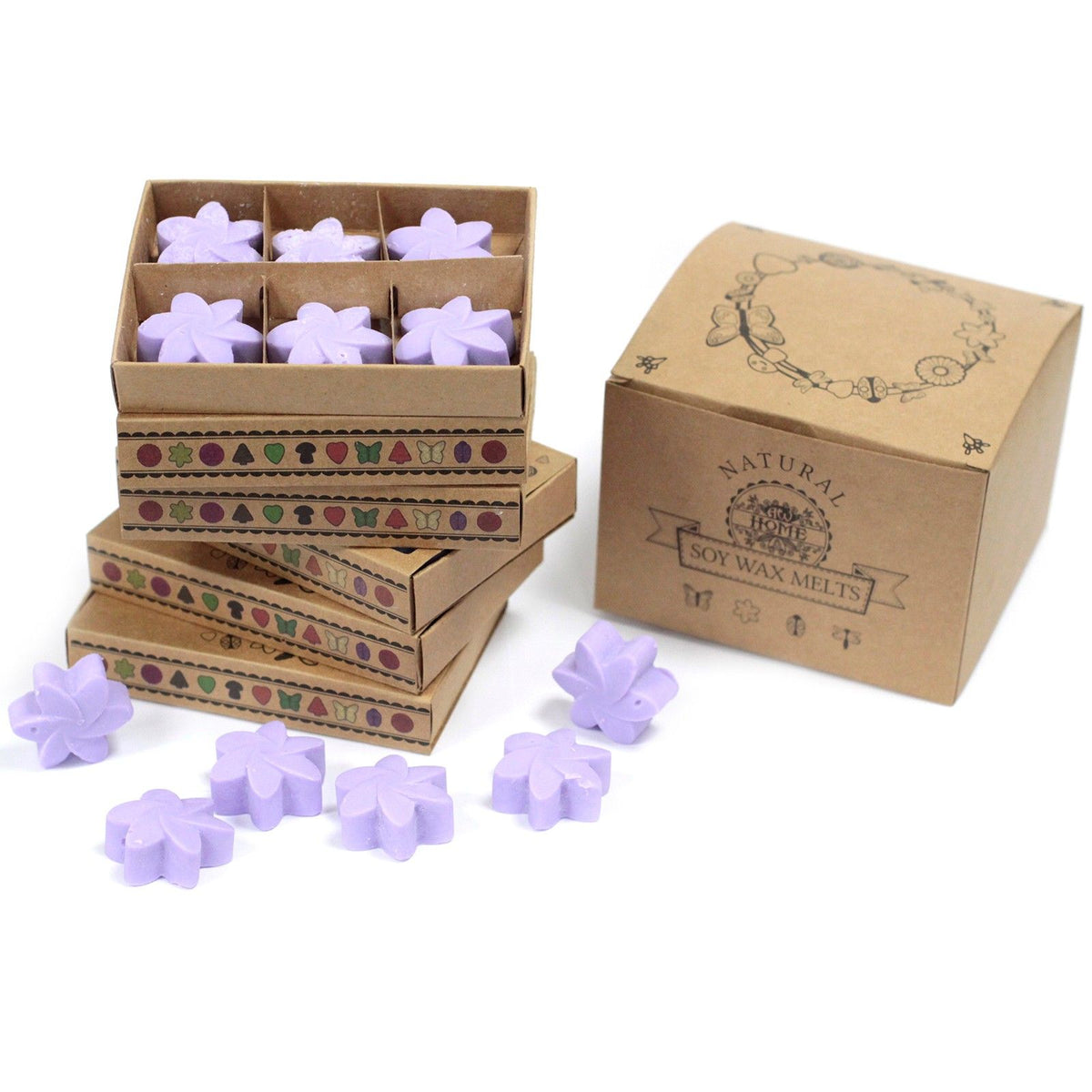 Box of 6 Soy Flower Wax Melts - Lavender Fields