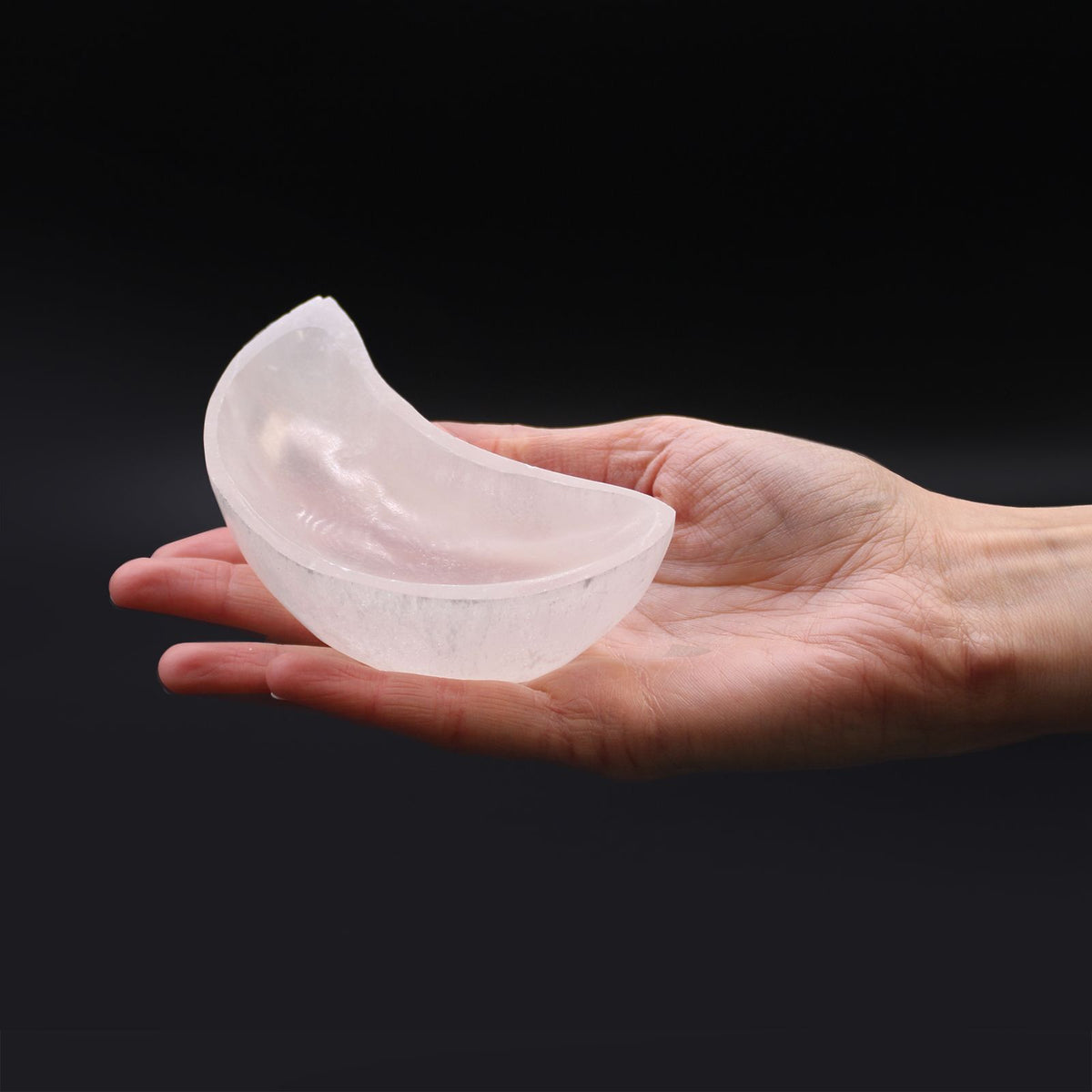 Selenite Cresent Moon Bowl - Crystal and Trinket Dish - 10cm