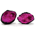 Pink Calcite Crystal Geodes - Black Rock Decorative Display