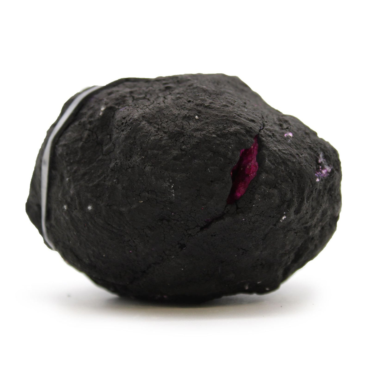 Pink Calcite Crystal Geodes - Black Rock Decorative Display
