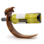 Handmade Wooden Balance Wine Holder - Pig