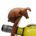 Handmade Wooden Balance Wine Holder - Pig