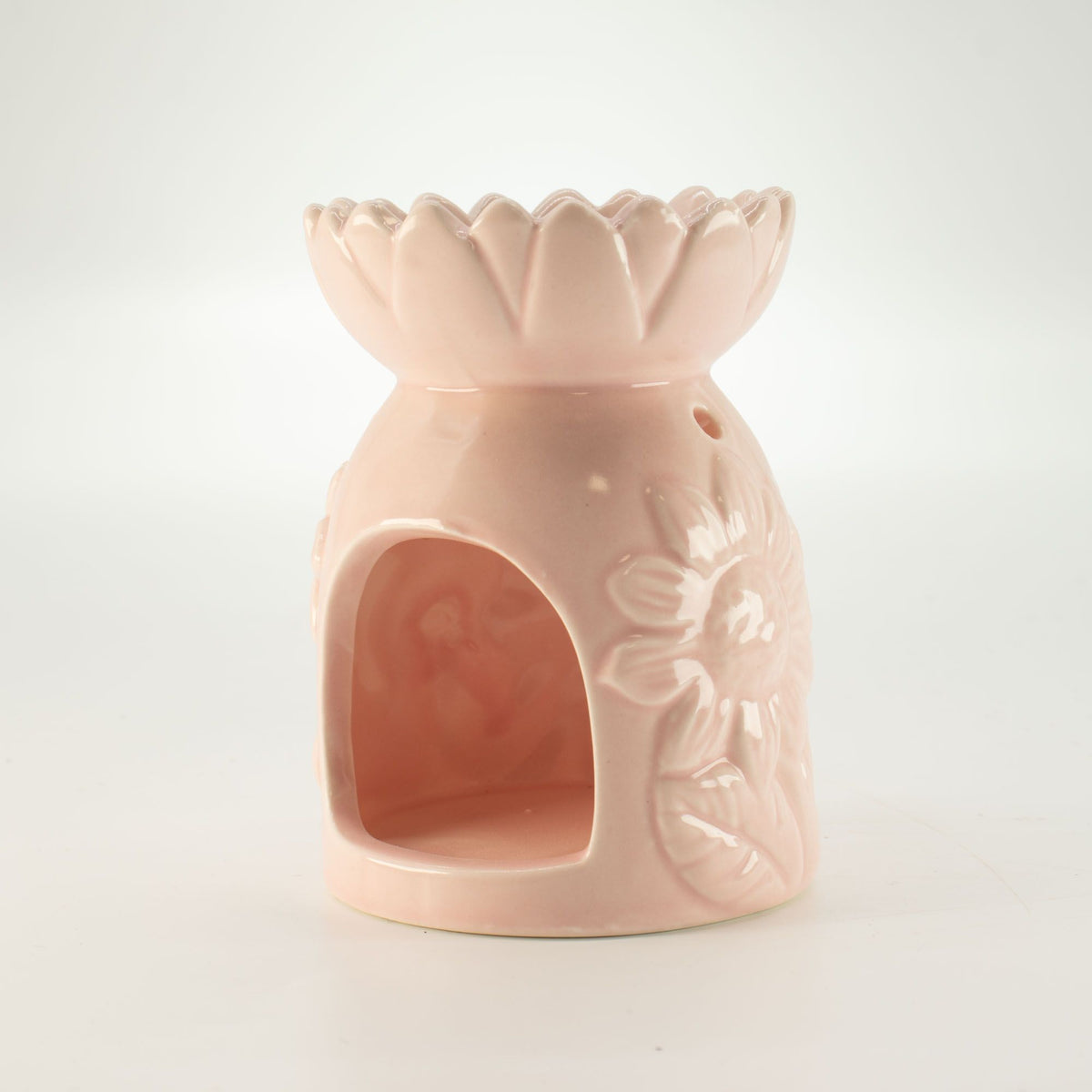 Ceramic Sunflower Oil Burner - Pastel Pink