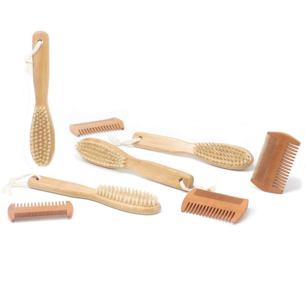 Natural Bamboo Beard Brush - Boar Bristle Men's Grooming Brush