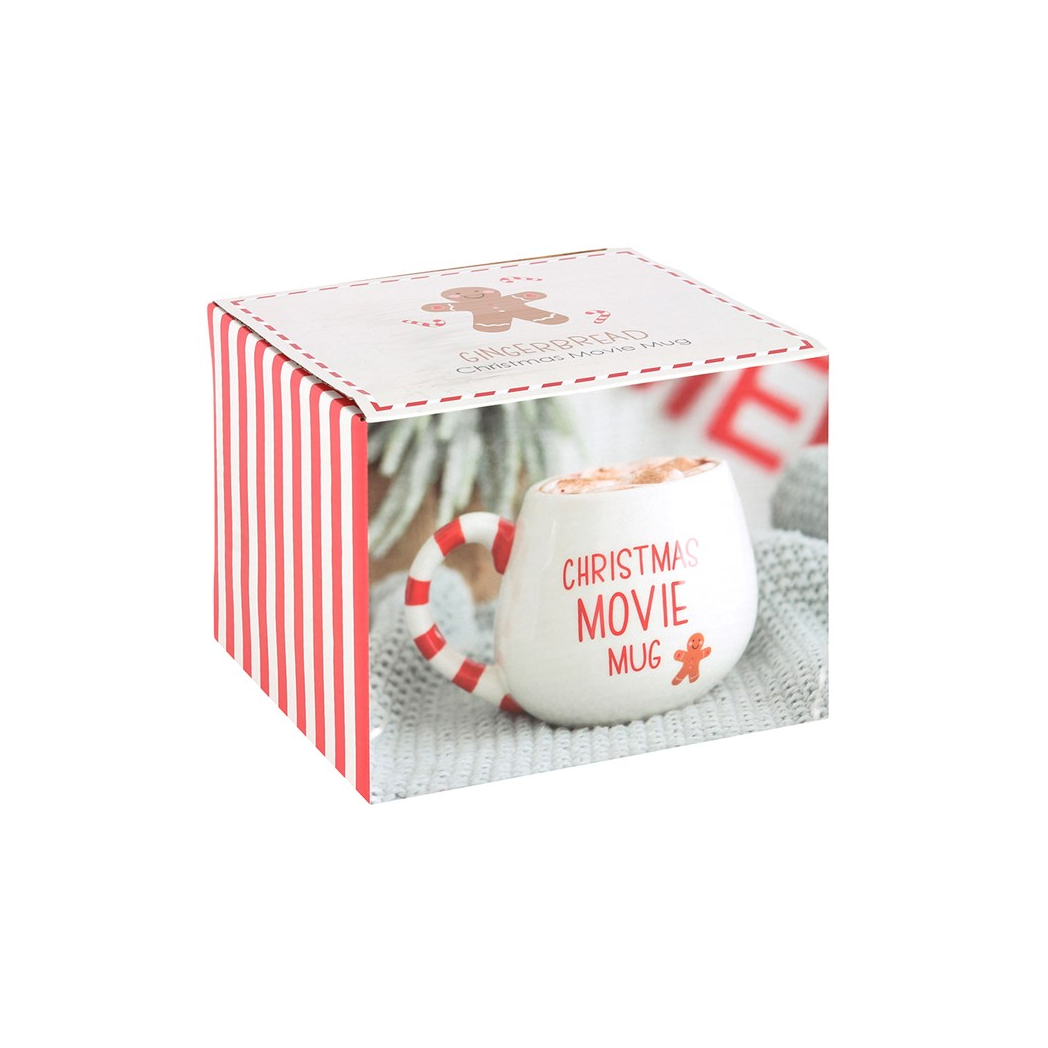 Christmas Gingerbread Man Mug - Candy Cane Ceramic Mug
