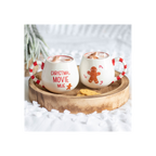 Christmas Gingerbread Man Mug - Candy Cane Ceramic Mug