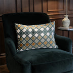 deocortive cushion on a green armchair