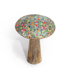 Wooden Mushroom  Mediterranean Tile Pattern Top - 10cm